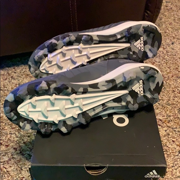 New adidas Icon MD Youth Baseball Cleats Gray 4 - Picture 4 of 4
